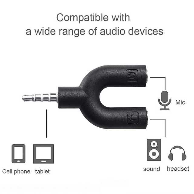Pinak Plastic 3.5 Mm Audio Stereo Splitter Adapter (Set Of 2, Multicolor) (PS-33)