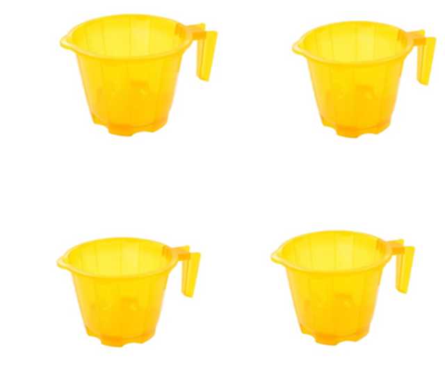 Pinak Plastic Frosty Bath Mug (1 L, Pack Of 4) (Multicolor) (PS-106)