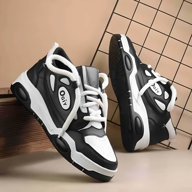 Sports Shoes for Men (Black & White, 6)