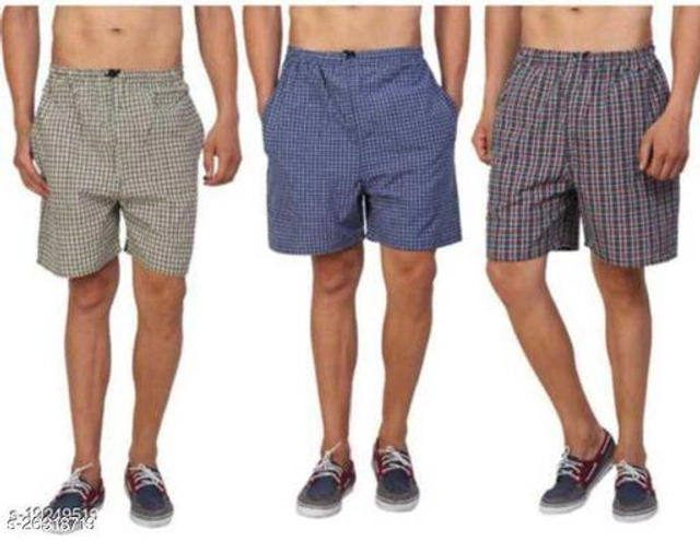 Cotton Shorts for Mens (Multicolor, 30) (Pack of 3)