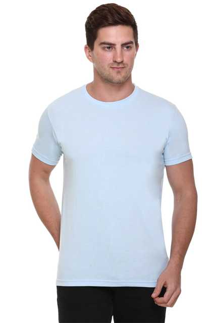 Casual T-Shirt For Men (Aqua Blue, M) (S70)