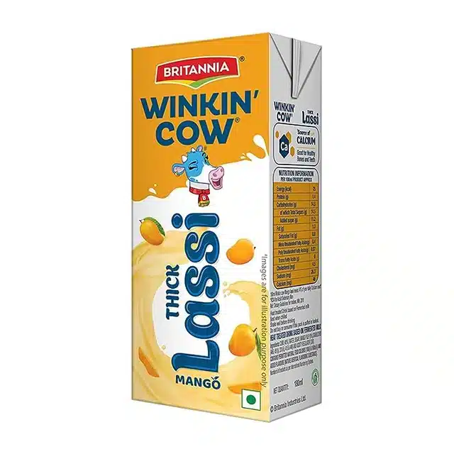 Britannia Winkin Cow Mango Lassi 180 ml (Pack of 3)