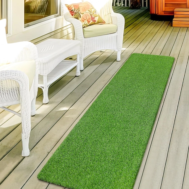 MORAJ Artifical Grass Runner 100x50 cm High Density 25 mm Grass Mat/Artificial Grass mat/Waterproof Mat/Green Grass Mat for Room/Door/Balcony/Hotel/Shop (Pack of 1)