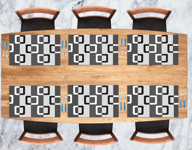 PVC Multipurpose Fridge Mat (Pack of 4) (Black, 44X29 cm) (ER-45)