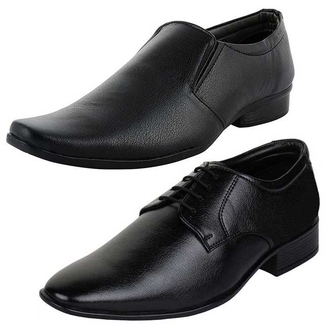 Vitoria Formal Shoes Combo For Men And Boys (Pack Of 2) (Multicolor, 7) (V-75)