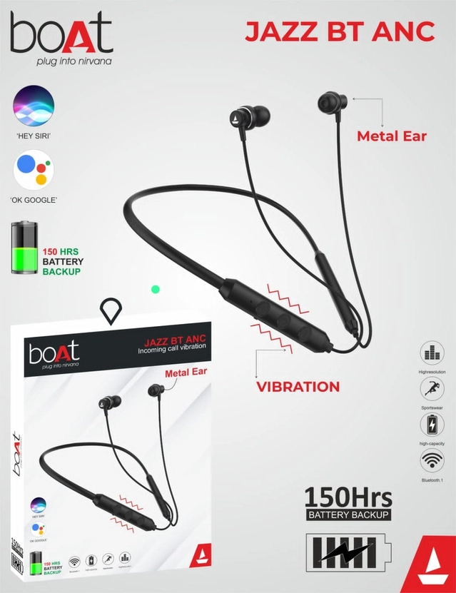 Wireless Bluetooth Neckband (Black)