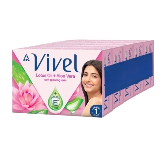 विवेल लोटस ऑइल + एलोवेरा बाथिंग सोप 5X90 g (4 के साथ 1 मुफ्त)