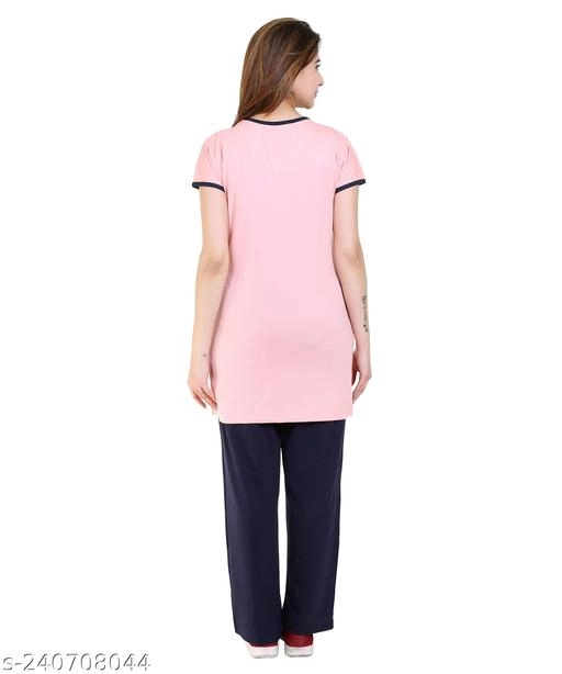 Woolen Nightsuit for Women (Peach, M)