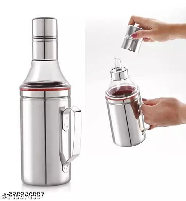 Stainless Steel Oil Dispenser (Multicolor, 1000 ml) (Pack of 2)