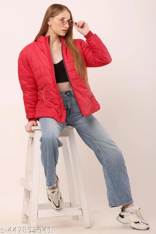 Nylon Jacket for Women (Red, L)