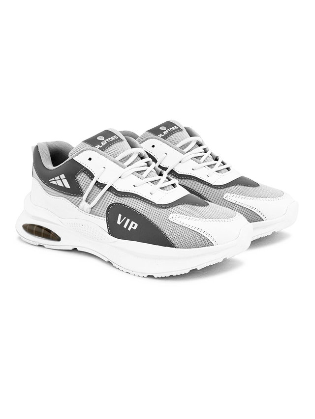 Sports Shoes for Men (White & Grey, 6)