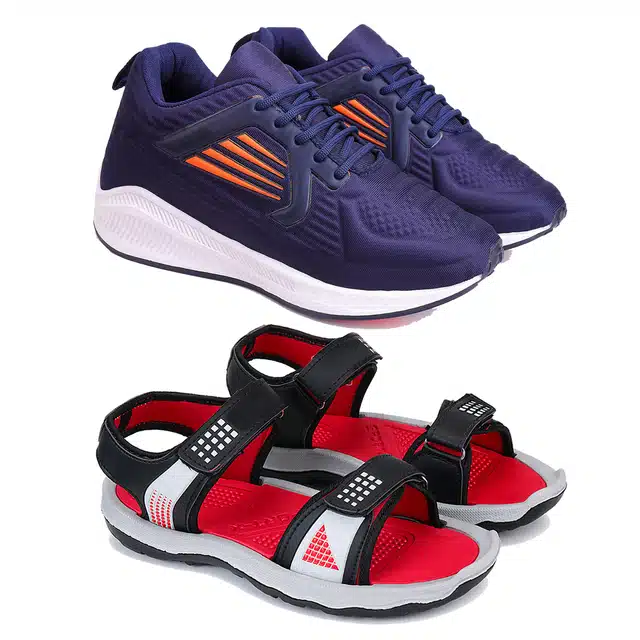 Combo of Sports Shoes and Sandals for Men (Pack of 2) (Multicolor, 8)