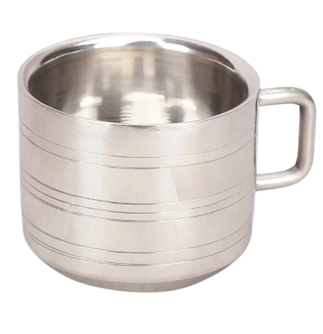 NIVIS Steel Double Wall Mug (90 ml each, pack of 6)