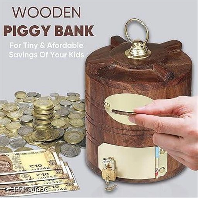 Wooden Money Bank (Brown)