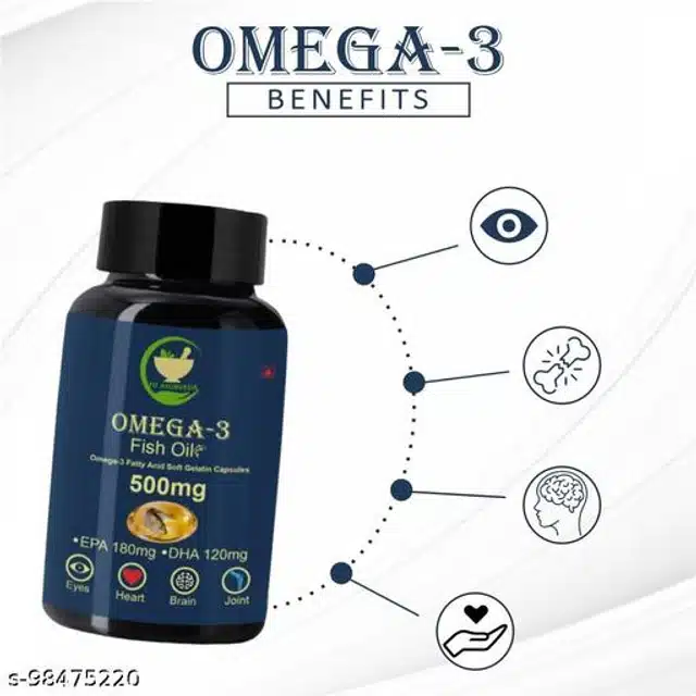 Fij Ayurveda 60 Pcs Omega3 Fish Oil Capsule