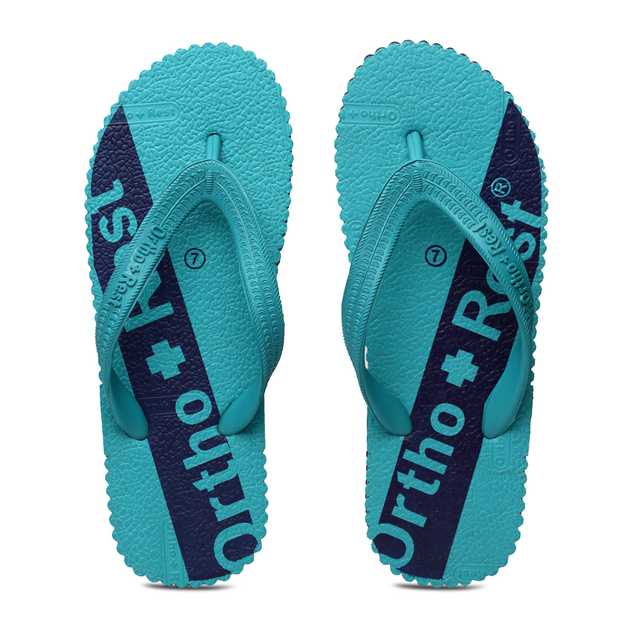 Ortho + Rest Rubber Flipflop For Men (Green, 9) (P4)