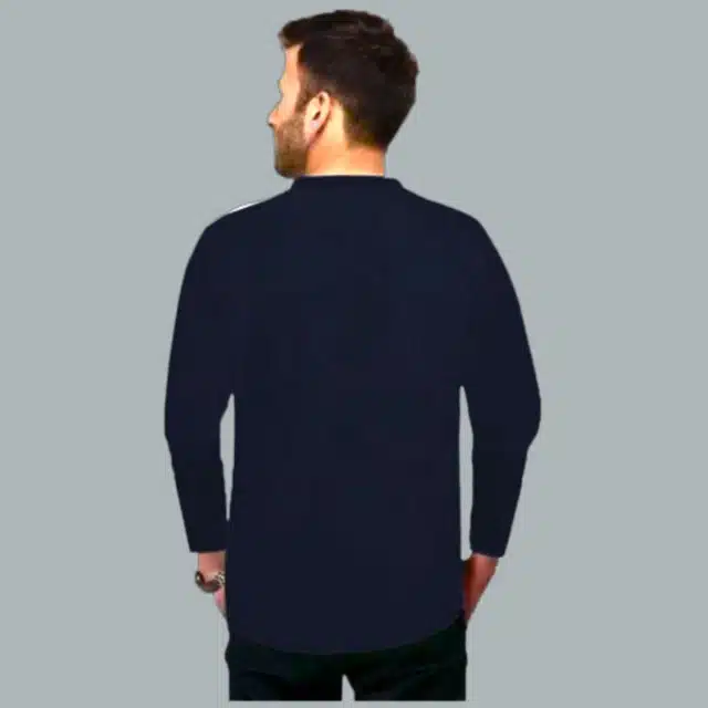 Men's Round Neck Full Sleeves T-Shirt (Navy Blue, XL)