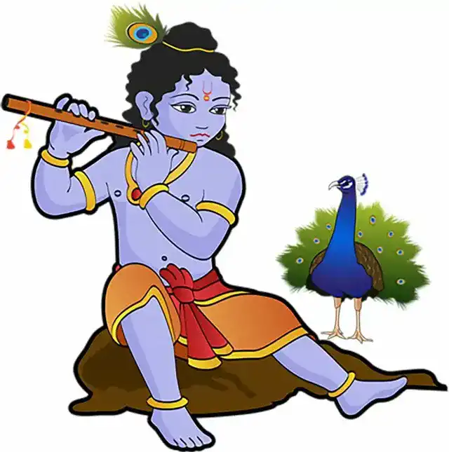 गॉड & गोड्स कृष्णा जी 349 वॉल स्टीकर (40 x 60 x 0.1 Cm)