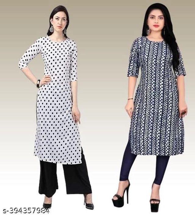 Crepe Kurtis for Women (Multicolor, S) (Pack of 2)