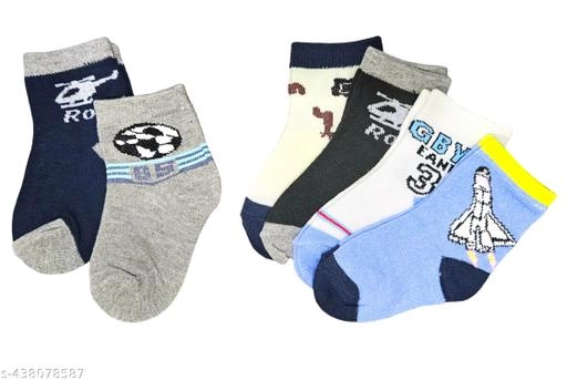 Cotton Socks for Kids (Multicolor, Pack of 6)