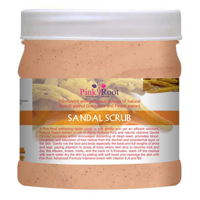 Pink Root Sandal Face Scrub (Pack Of 1, 500 ml) (MI-155)