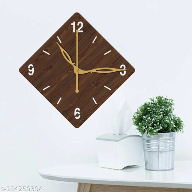 Wooden Wall Clock for Home (Brown)