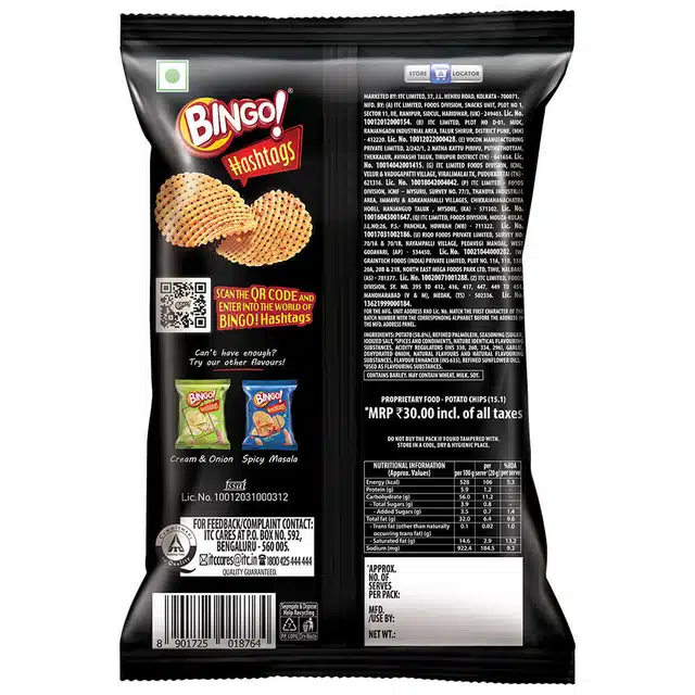 Bingo Hashtags Hot & Spicy Korean Style Chips 53 g