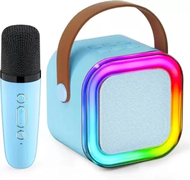 K12 Colorful Bluetooth Speaker with Karaoke Wireless Mic (Multiclolor)