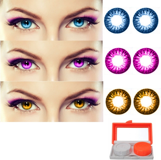 Colored Zero Power Contact Lenses for Men & Women (Multicolor, 8.6 mm) (Pack of 3)