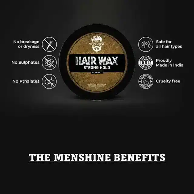 The Menshine Strong Hold Clay Hair Wax (Pack of 1, 50 g)