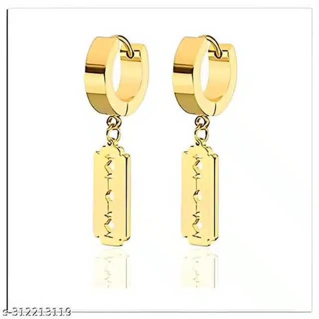 Hinged Earrings for Men (Gold, Set of 1)