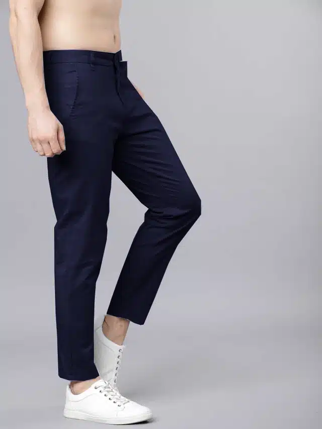 Solid Trouser for Men (Navy Blue, 28)