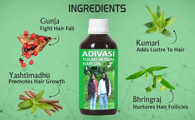 Adivasi Tulsi Herbal Hair Oil for Hair Fall & Hair Growth 125 ml