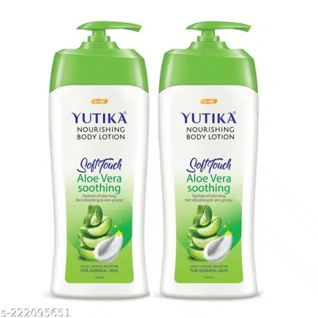 Yutika Soft Touch Aloe Vera Body Lotion (500 ml, Pack of 2)