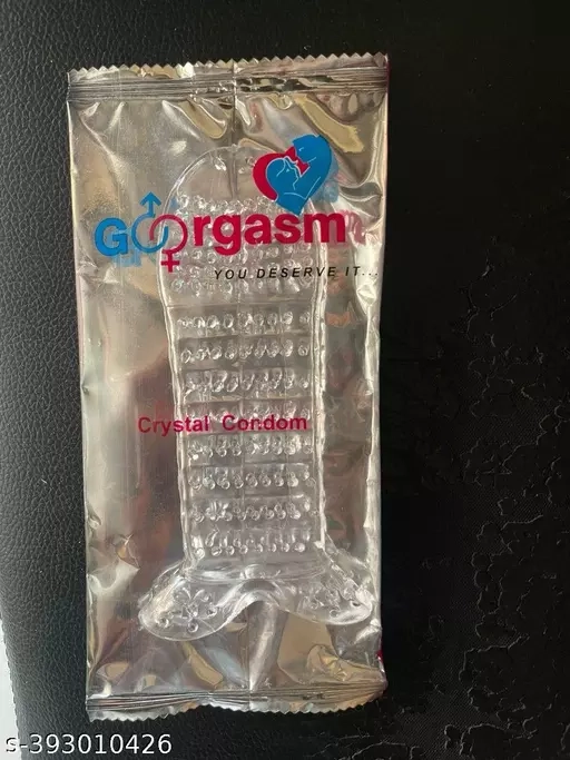 A R Silicone Crystal Dotted Condom for Men (Transparent)