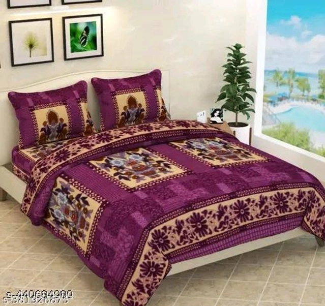 Woolen King Size Bedsheet with 2 Pillow Covers (Multicolor, 90x100 inches)