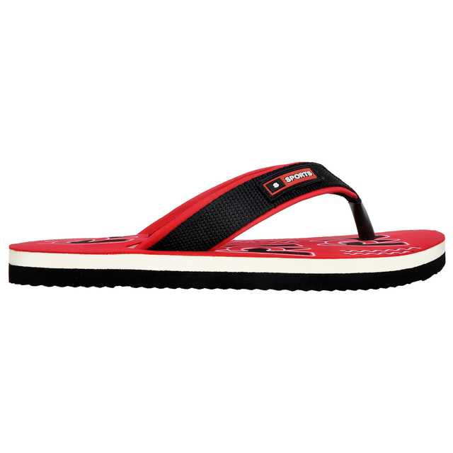 Cozy Wear Rubber Casual Wear Slippers For Men (Red, 6) (HF-70)