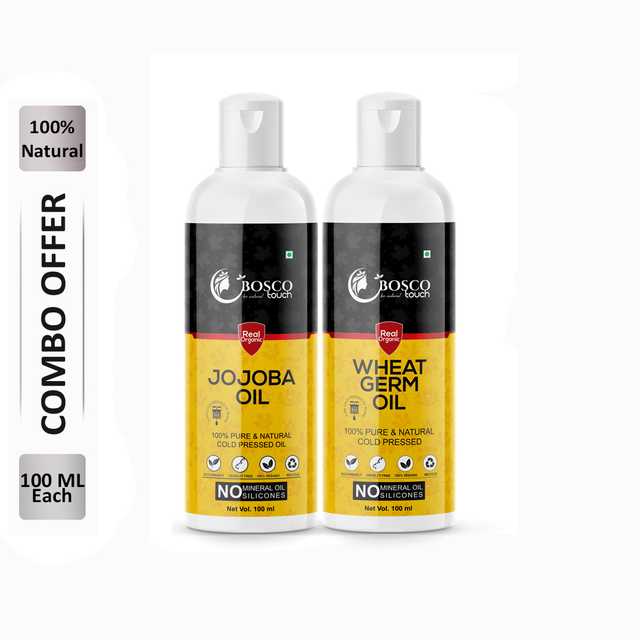 Bosco Touch Pure Jojoba Oil (100 ml) & Wheat Germ Oil (100 ml) Combo For Rapid Hair Growth (Pack Of 2) (B-1001)