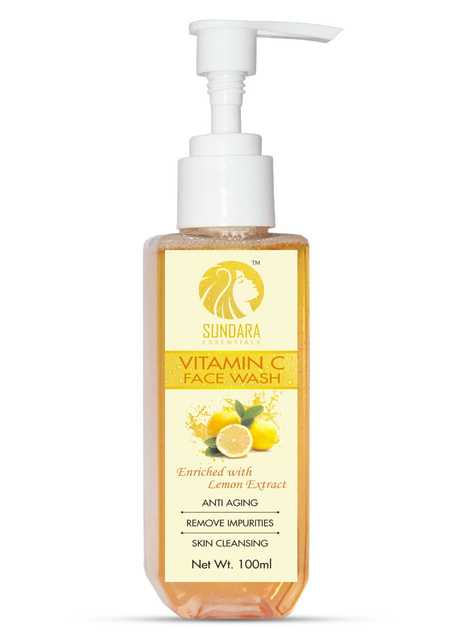 Sundara Essentials Vitamin C Face Wash Enriched with Lemon Extract (Pack of 1, 100 ml) (DH-13)