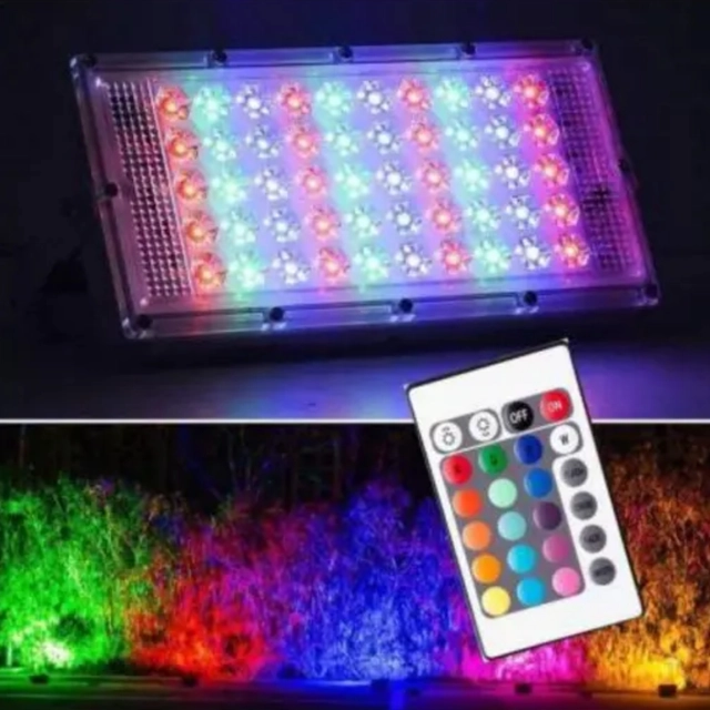 Waterproof Remote Control 7 Modes LED Wall Light (Multicolor, 50 W)