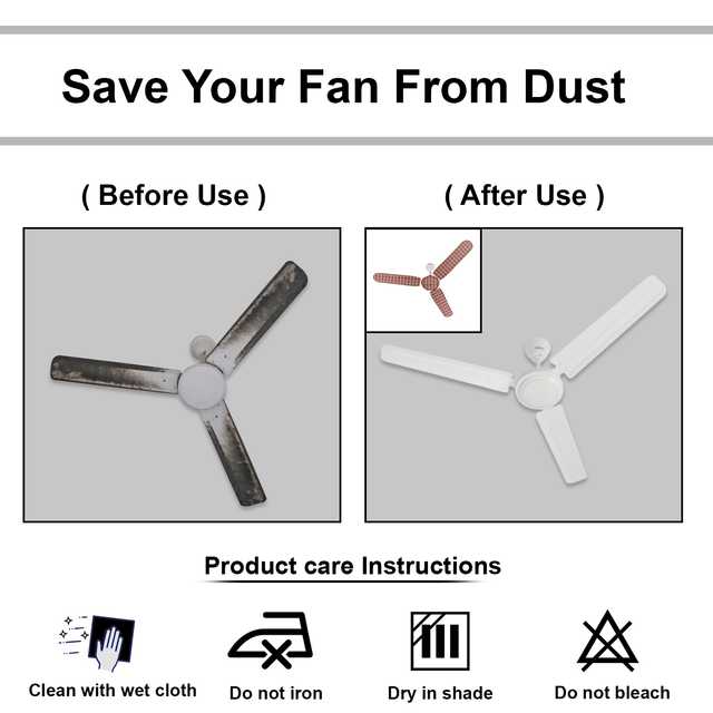 E-Retailer PVC Waterproof 3 Blade Ceiling Fan Cover With Adjustable Elastic Closer (5 Pc) (Brown, 19.5x6 Inch) (ER-186)