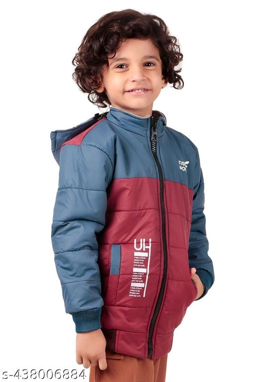 Nylon Jacket for Boys (Maroon & Teal, 1-2 Years)