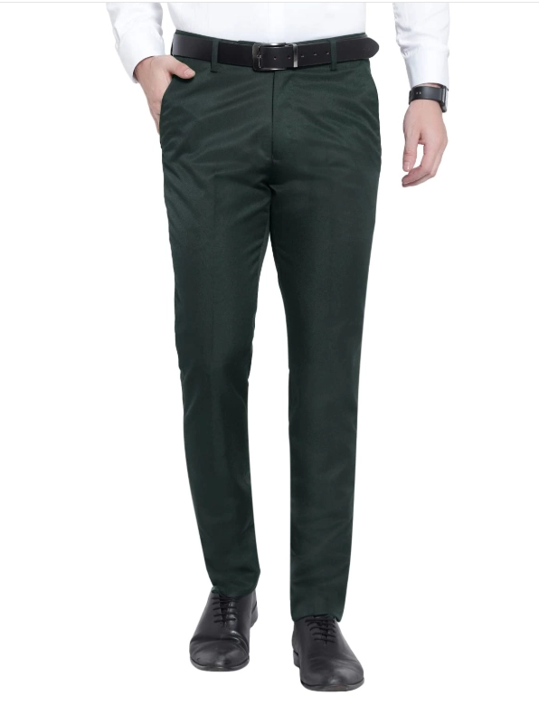 Poly Viscose Solid Trouser for Men (Bottle Green, 28)