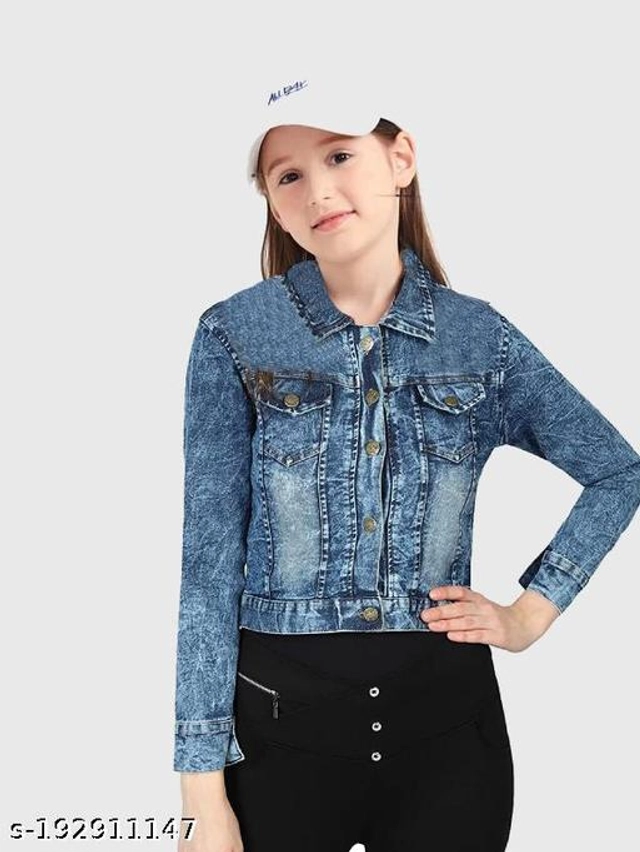 Denim Jacket for Girls (Blue, 4-5 Years)