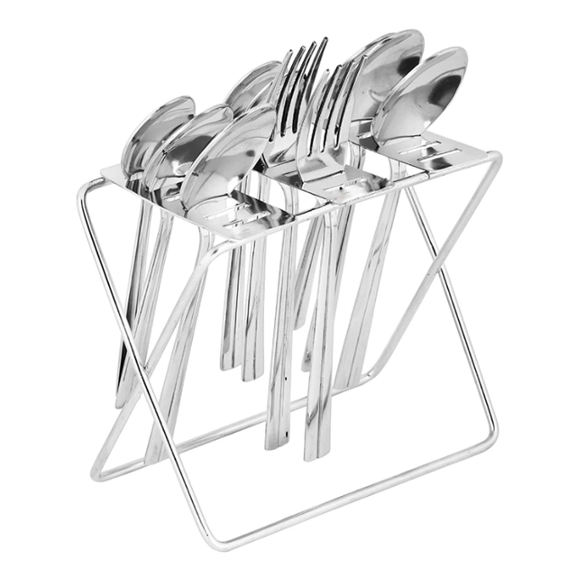 Stainless Steel Cutlery Stand (Silver)