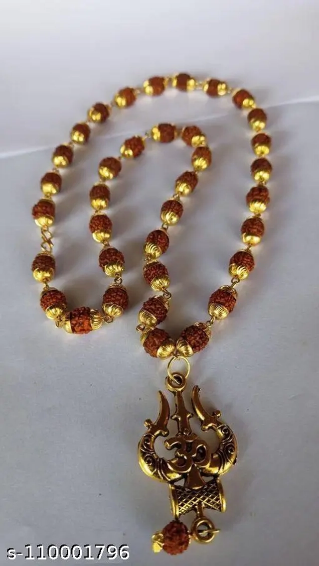 Rudraksh Mala for Men (Gold & Brown)