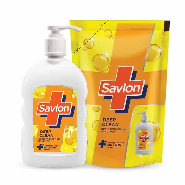 सेवलॉन डीप क्लीन जर्म प्रोटेक्शन लिक्विड हैंडवाश (200 ml) पंप + रिफिल पाउच कॉम्बो 175 ml