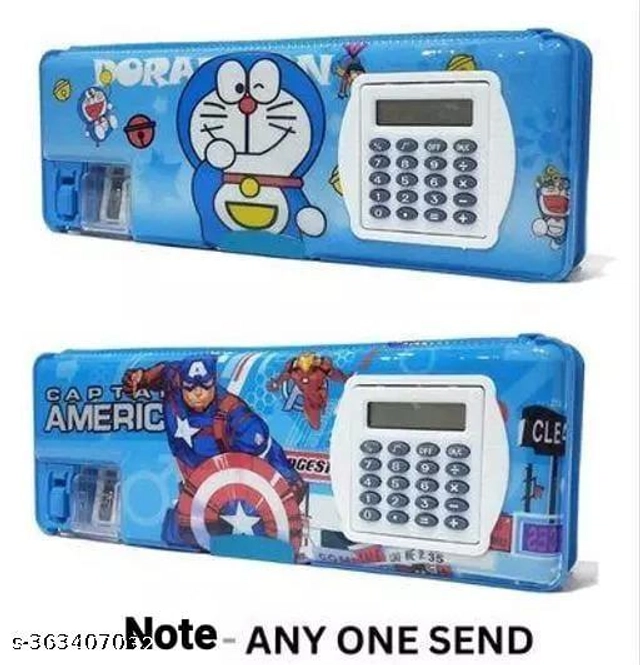 Pencil Box with Calculator for Kids (Multicolor)