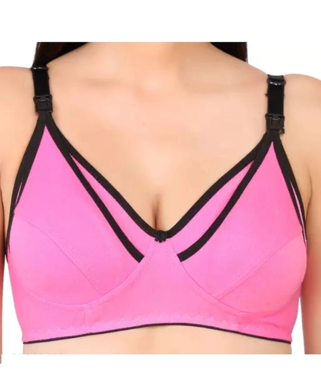 Polycotton Non Padded Bras for Women (Multicolor, 32) (Pack of 3)