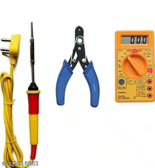 Soldering Iron with Wire Cutter & 3 in 1 Kit (Multicolor, Set of 3)